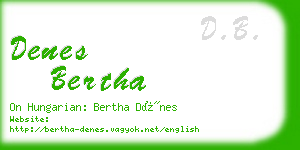 denes bertha business card